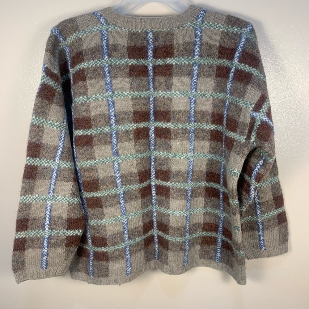Vintage Handknit The Limited Wool Check Pullover Sweater - Picture 7 of 10